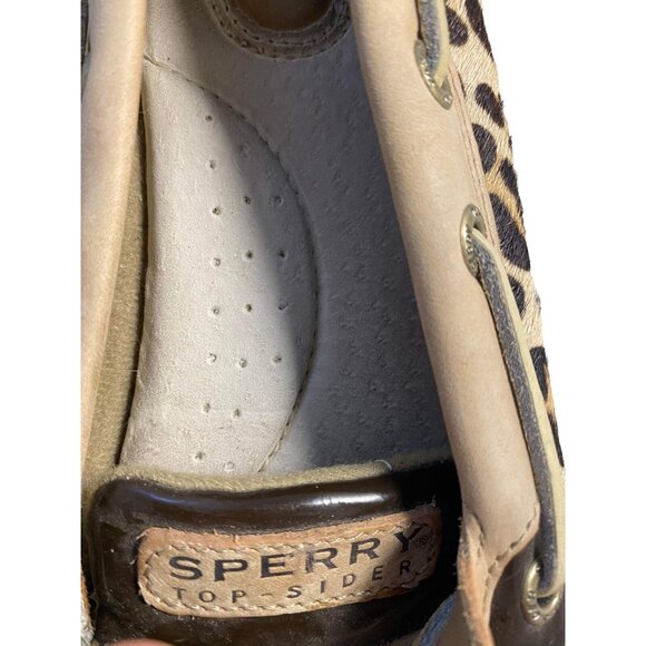 #4541 Sperry cheetah print leather upper loafers shoes size 7.5 M LOAFERS - Picture 6 of 6